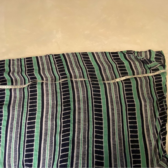 Lane Bryant Navy and Green Striped Cotton Blouse EUC - Picture 6 of 10